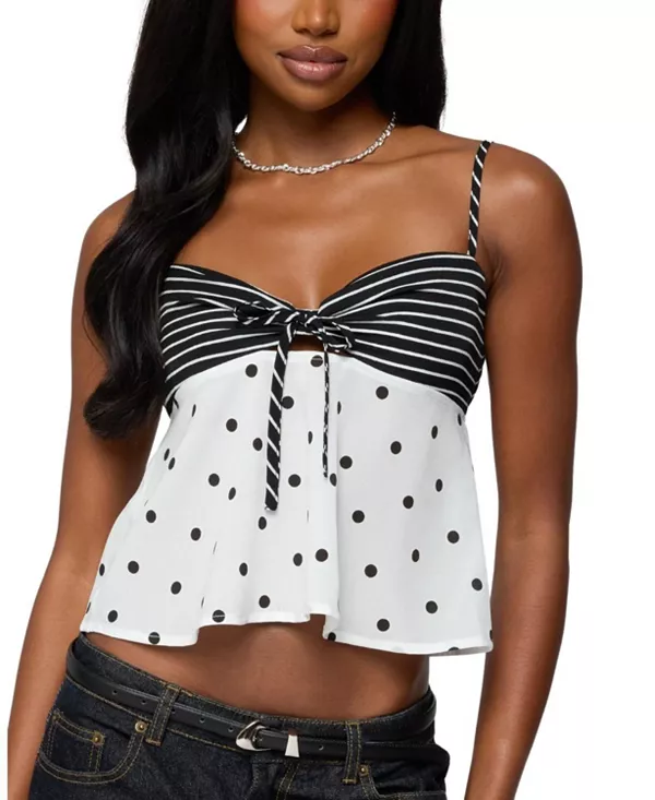 Топ "Тилли" с комбинированным принтом Edikted, черный
Топ "Тилли" с комбинированным принтом Edikted, черный