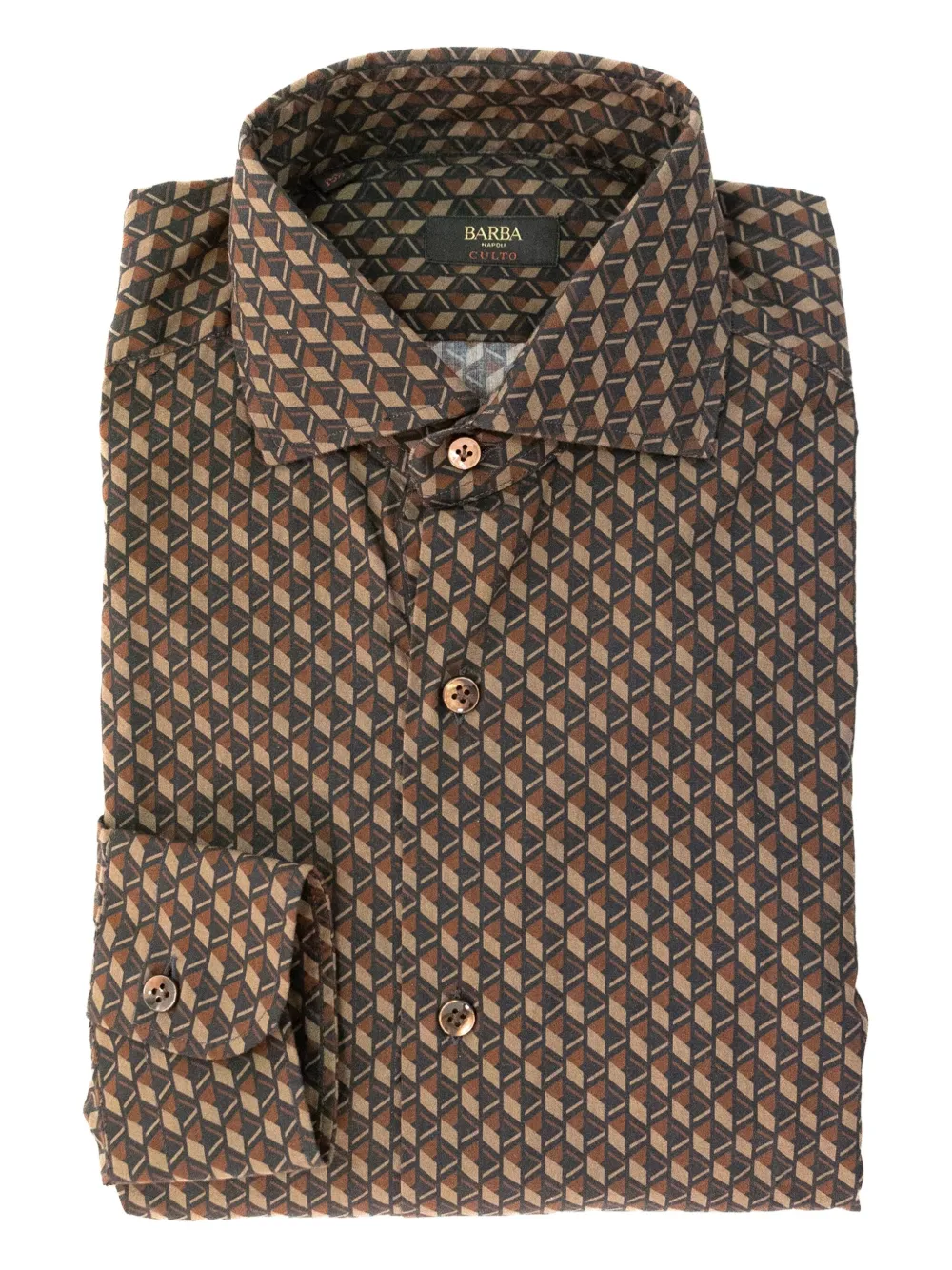 Рубашка с геометричным принтом Barba, коричневый
Рубашка с геометричным принтом Barba, коричневый