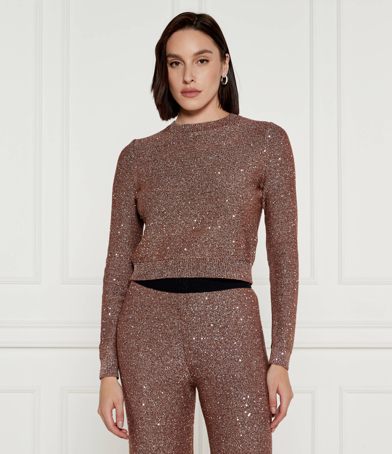 Блуза HUGO Suneri Slim Fit, коричневый 
Блуза HUGO Suneri Slim Fit, коричневый