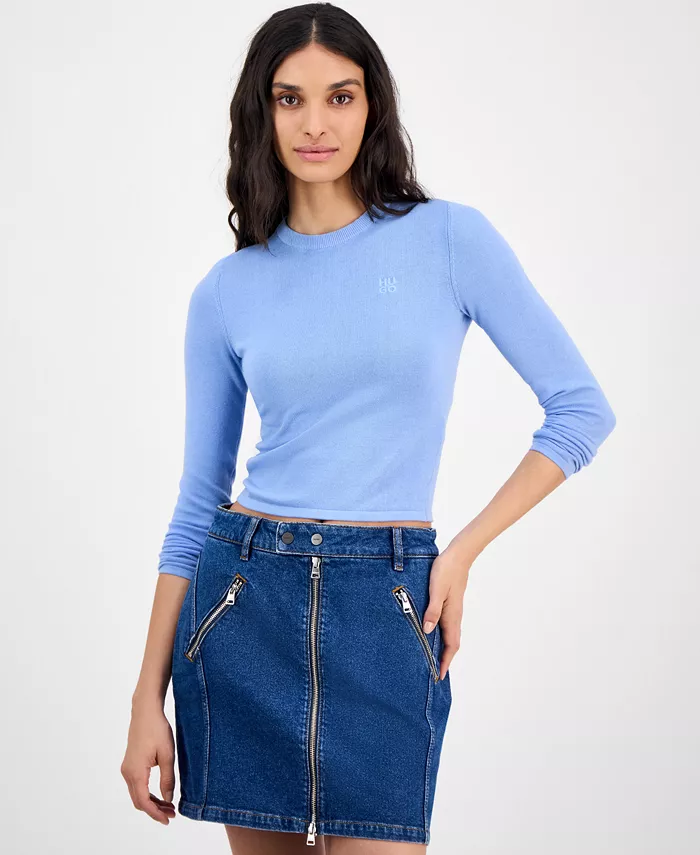 Женская футболка с длинным рукавом и логотипом HUGO, синий
Женская футболка с длинным рукавом и логотипом HUGO, синий