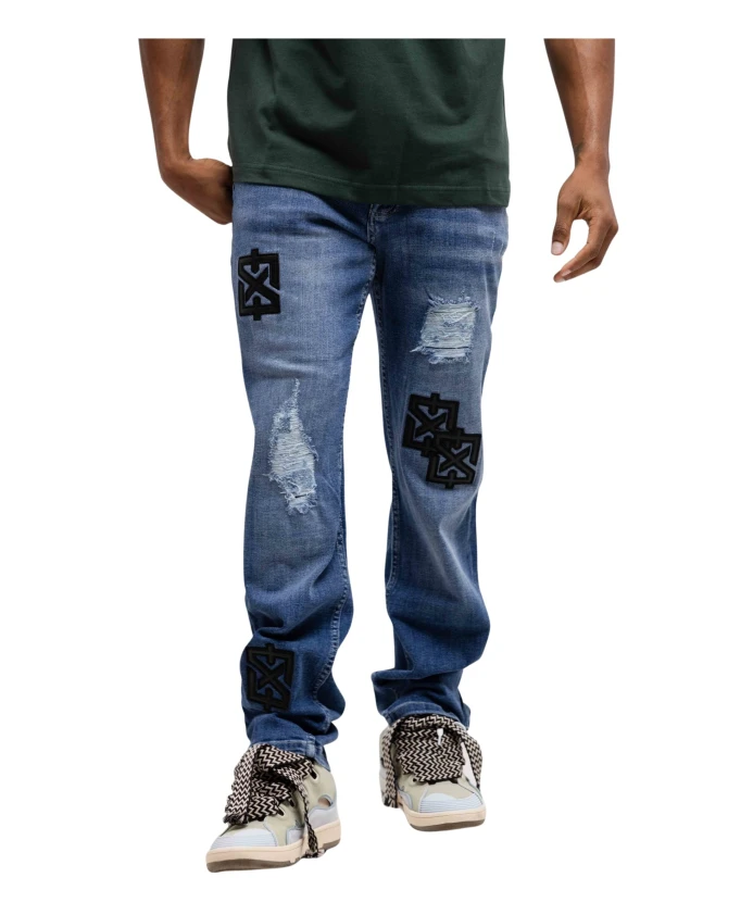 Синие мужские джинсы с нашивками Xplct Studios, синий
Синие мужские джинсы с нашивками Xplct Studios, синий