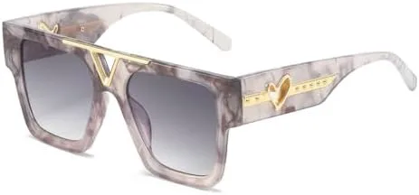 Модные квадратные солнцезащитные очки с плоской верхней частью и металлическим сердечком. Трендовые модели с защитой от УФ-излучения UV400 MTZJH, Stone Grey
Модные квадратные солнцезащитные очки с плоской верхней частью и металлическим сердечком. Трендовые модели с защитой от УФ-излучения UV400 MTZJH, Stone Grey