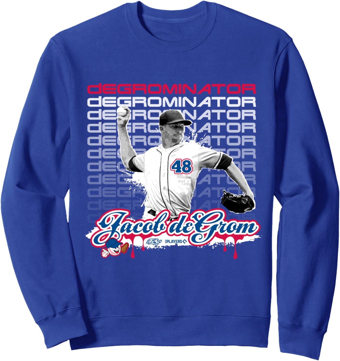 Толстовка с изображением Джейкоба деГрома, бейсболиста из Техаса, скейтбордиста и игрока MLB (1 шт.) Ryno Sports, синий
Толстовка с изображением Джейкоба деГрома, бейсболиста из Техаса, скейтбордиста и игрока MLB (1 шт.) Ryno Sports, синий