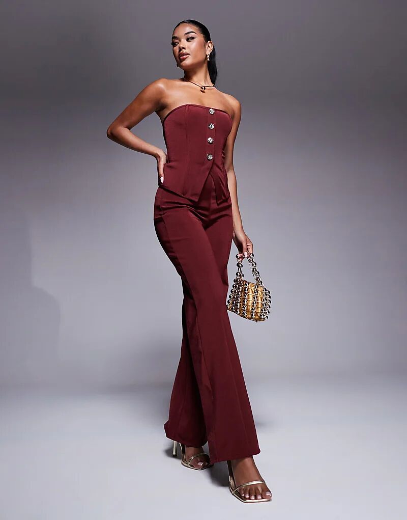 Прямые бандажные брюки ASOS DESIGN бордового цвета
Прямые бандажные брюки ASOS DESIGN бордового цвета