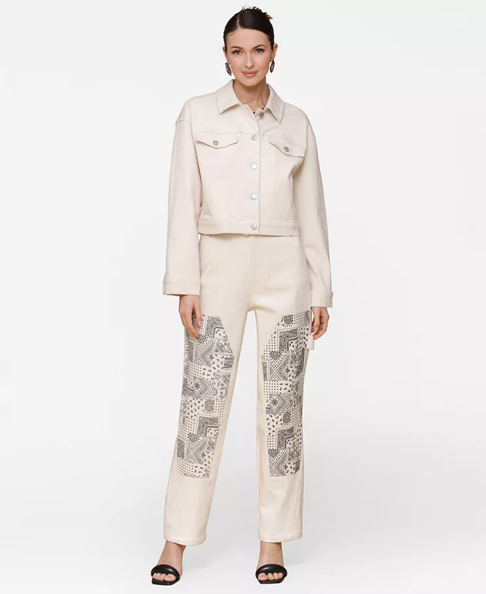 Женская куртка дальнобойщика с сердечками и брюки-карпентер с банданой Avec Les Filles, коричневый/бежевый
Женская куртка дальнобойщика с сердечками и брюки-карпентер с банданой Avec Les Filles, коричневый/бежевый