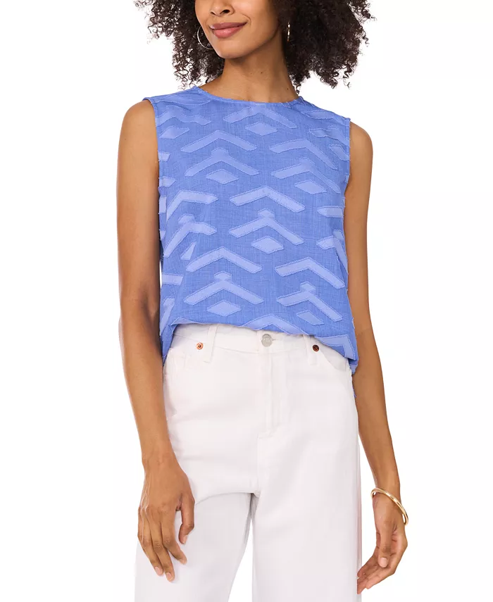 Женский текстурированный топ с круглым вырезом без рукавов Vince Camuto, синий
Женский текстурированный топ с круглым вырезом без рукавов Vince Camuto, синий