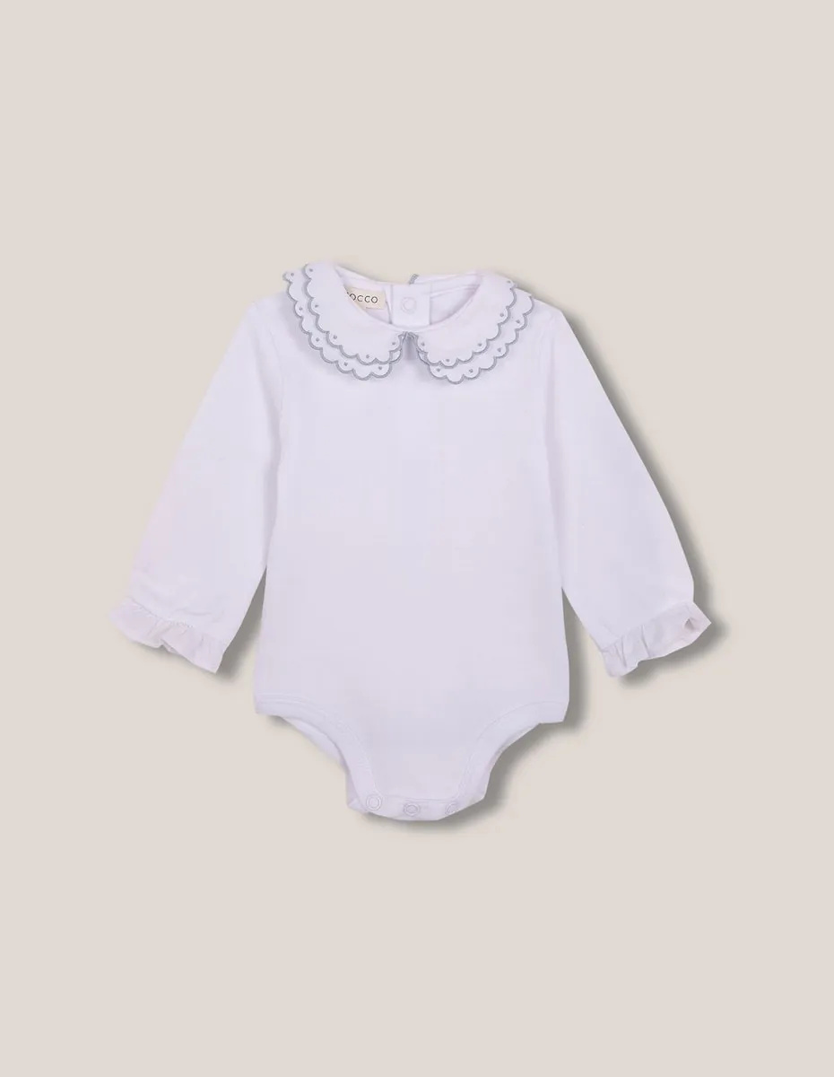 Детское боди с длинным рукавом и воротником с деталями Gocco, белый
Детское боди с длинным рукавом и воротником с деталями Gocco, белый