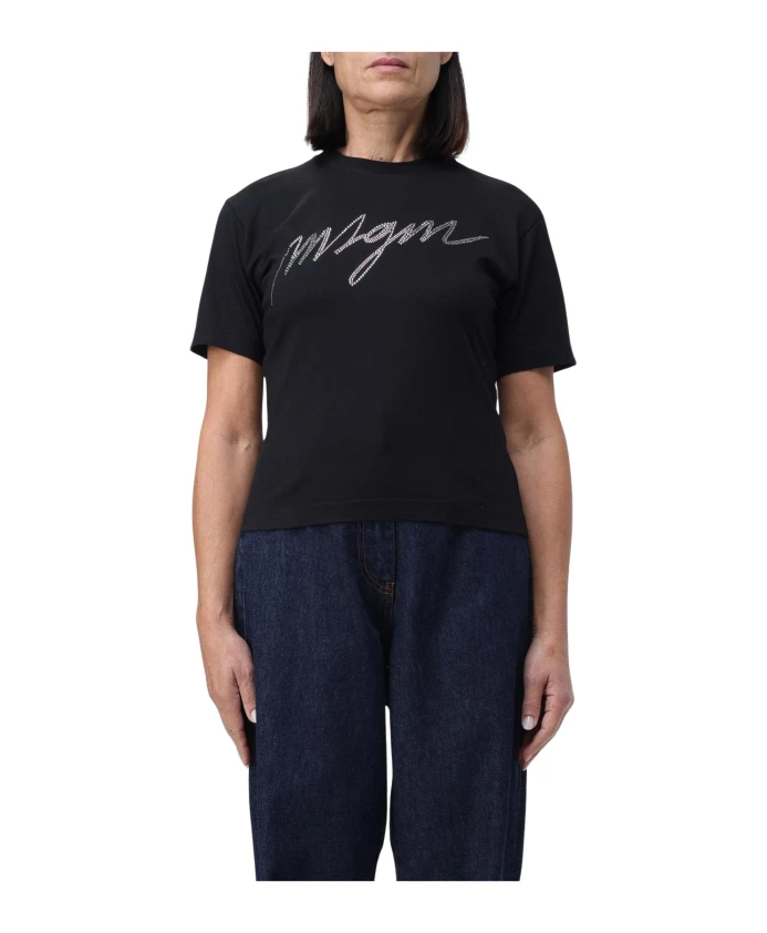 Футболка с графическим рисунком, украшенным стразами. Msgm, черный
Футболка с графическим рисунком, украшенным стразами. Msgm, черный