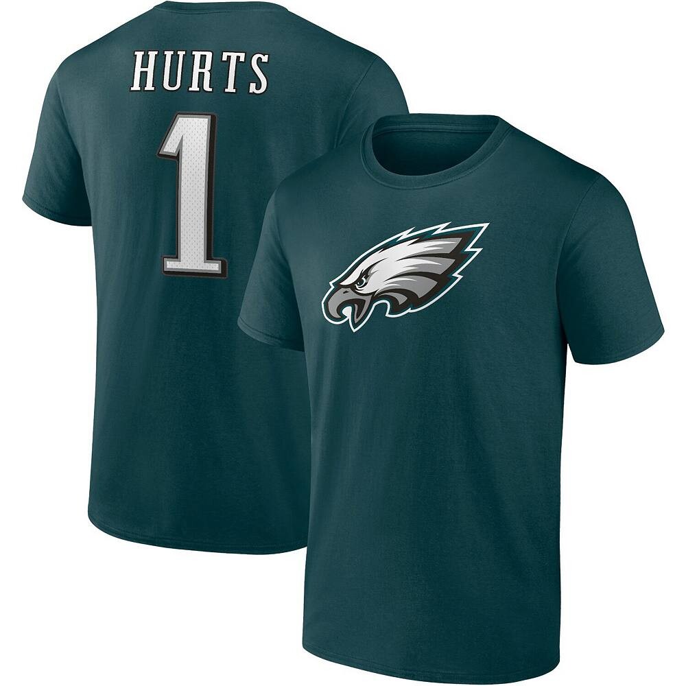 Мужская футболка Fanatics Jalen Hurts Midnight Green Philadelphia Eagles со значком игрока, цвет Eag Green
Мужская футболка Fanatics Jalen Hurts Midnight Green Philadelphia Eagles со значком игрока, цвет Eag Green