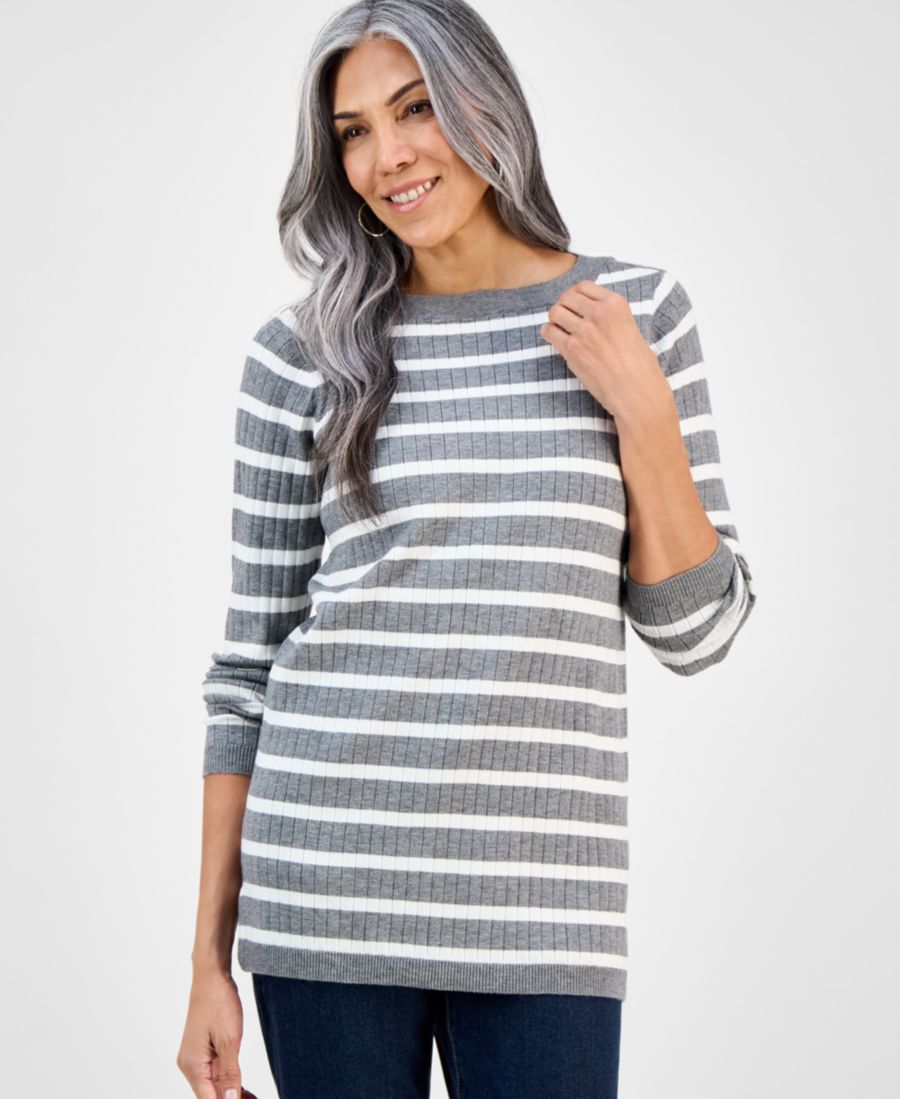 Женская туника-свитер в рубчик с вырезом-лодочкой, размеры PXS-4X Style & Co, Stripe Heather
Женская туника-свитер в рубчик с вырезом-лодочкой, размеры PXS-4X Style & Co, Stripe Heather