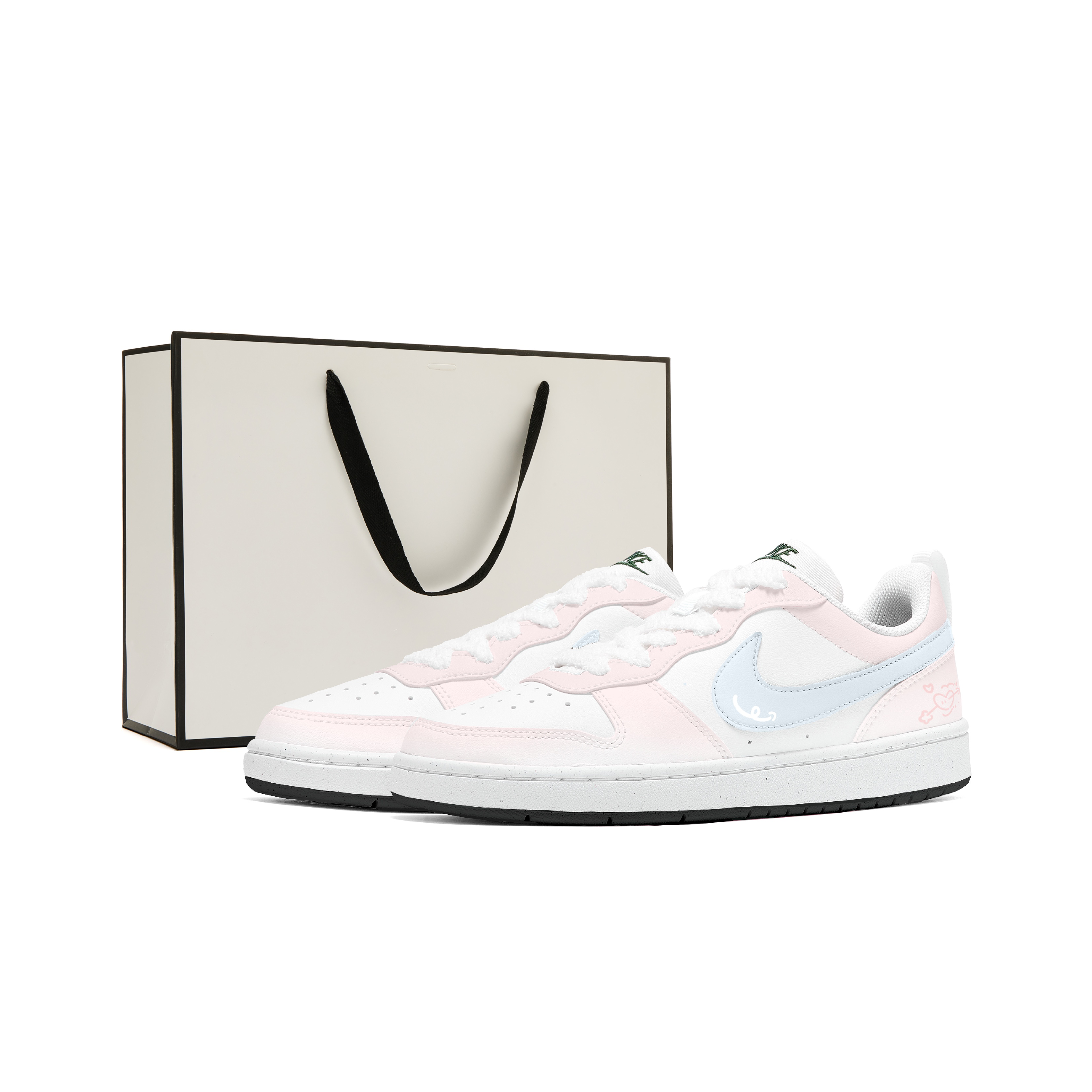 Nike Court Borough устойчивые к истиранию низкие детские скейтбординговые кроссовки Pink Blue для подростков
Nike Court Borough устойчивые к истиранию низкие детские скейтбординговые кроссовки Pink Blue для подростков