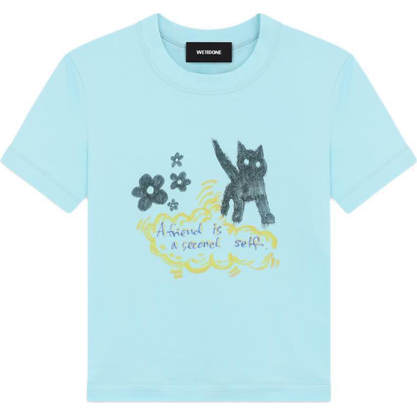 Футболка WE11DONE с принтом в иллюстративном стиле, небесно-голубая
Футболка WE11DONE с принтом в иллюстративном стиле, небесно-голубая