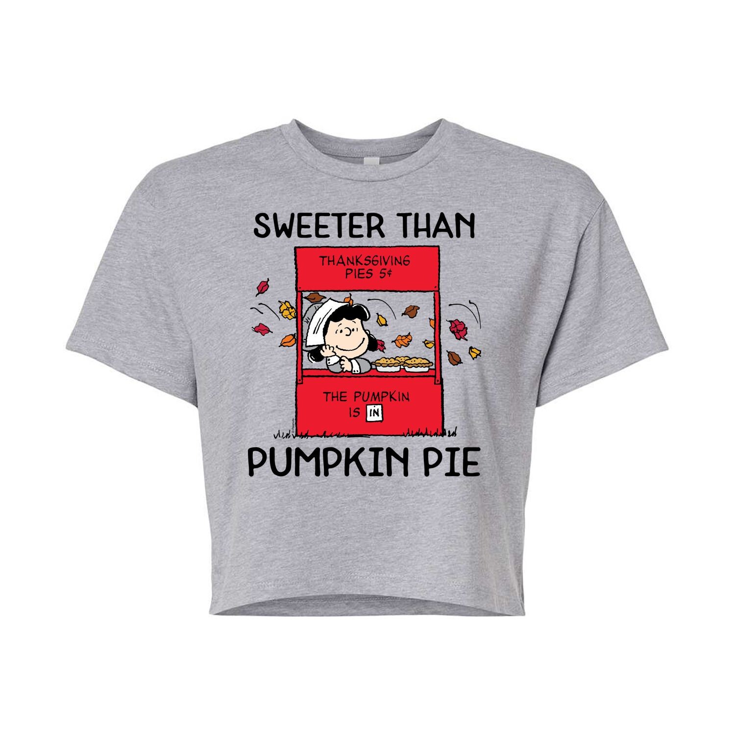 Укороченная футболка с рисунком Juniors' Peanuts Pumpkin Pie Licensed Character, серый
Укороченная футболка с рисунком Juniors' Peanuts Pumpkin Pie Licensed Character, серый