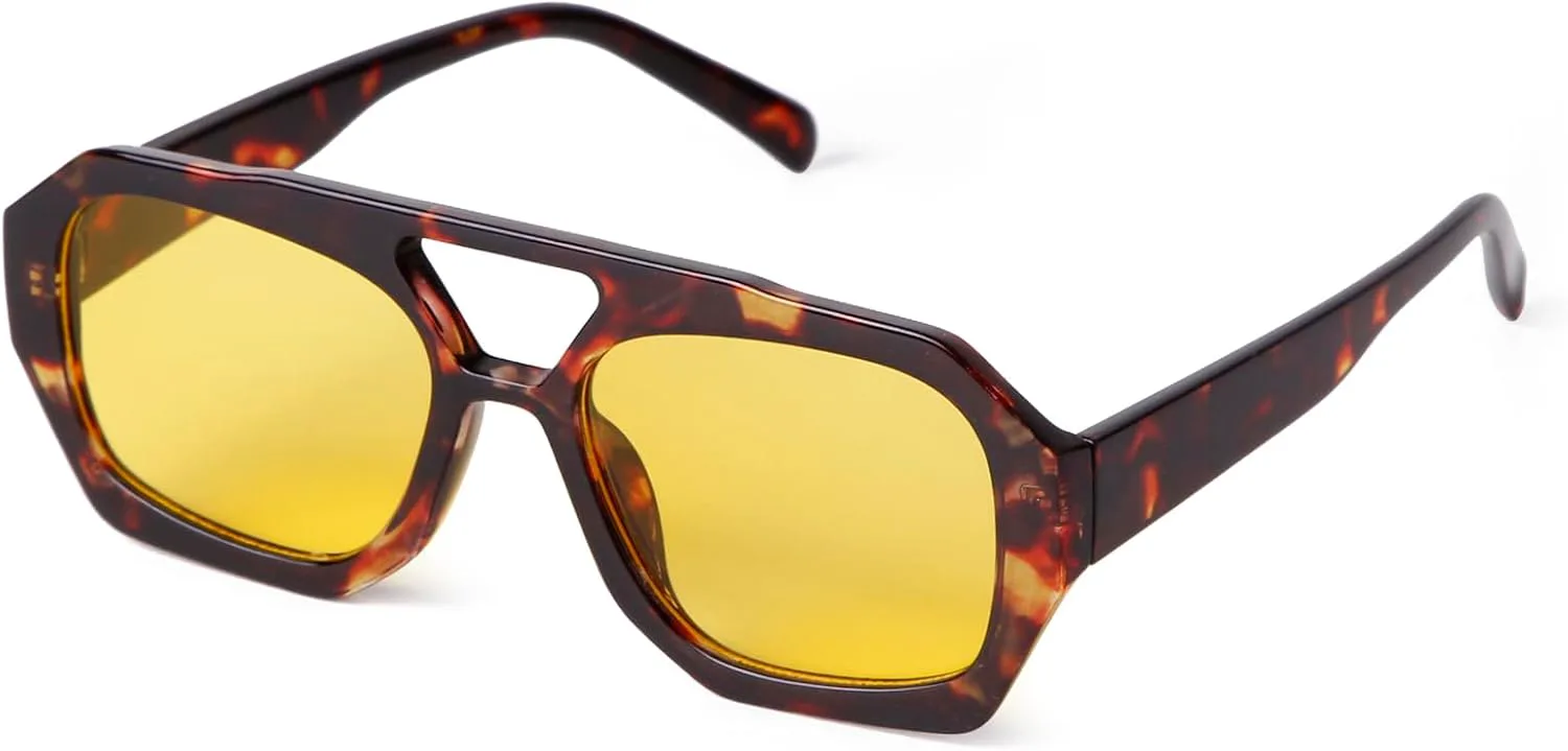 ADE WU Модные солнцезащитные очки-авиаторы для женщин и мужчин, ретро-винтажные, большие, в стиле 70-х, массивные, в стиле «пилот», Tortoise Shell / Yellow
ADE WU Модные солнцезащитные очки-авиаторы для женщин и мужчин, ретро-винтажные, большие, в стиле 70-х, массивные, в стиле «пилот», Tortoise Shell / Yellow