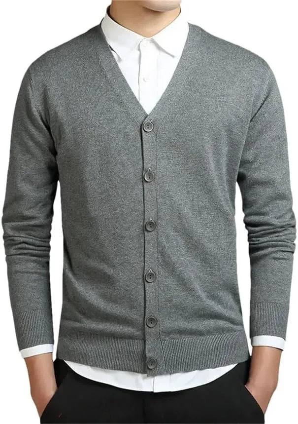 Мужской кардиган из хлопка с V-образным вырезом
Мужской кардиган из хлопка с V-образным вырезом