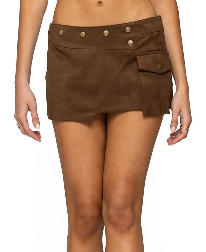 Асимметричная мини-юбка-шорты из искусственной замши с шипами Edikted, коричневый
Асимметричная мини-юбка-шорты из искусственной замши с шипами Edikted, коричневый