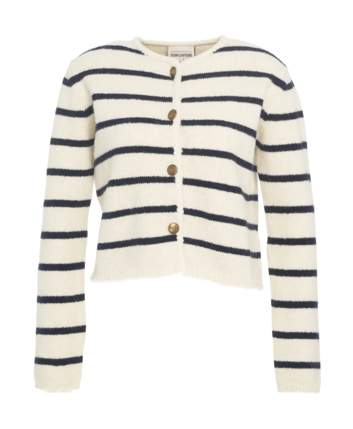 Полосатый кардиган bianco aw25 Semicouture, белый
Полосатый кардиган bianco aw25 Semicouture, белый