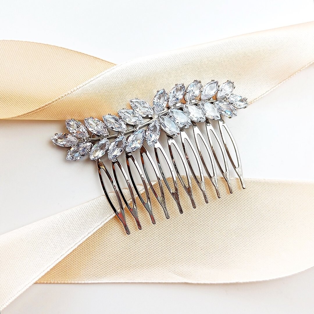 Kokonet, Свадебный гребень, серебро с листьями, элегантный блестящий, 1 шт
Kokonet, Свадебный гребень, серебро с листьями, элегантный блестящий, 1 шт