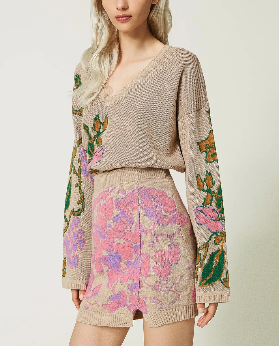 Мини-юбка из жаккардового трибленда Twinset, коричневый
Мини-юбка из жаккардового трибленда Twinset, коричневый