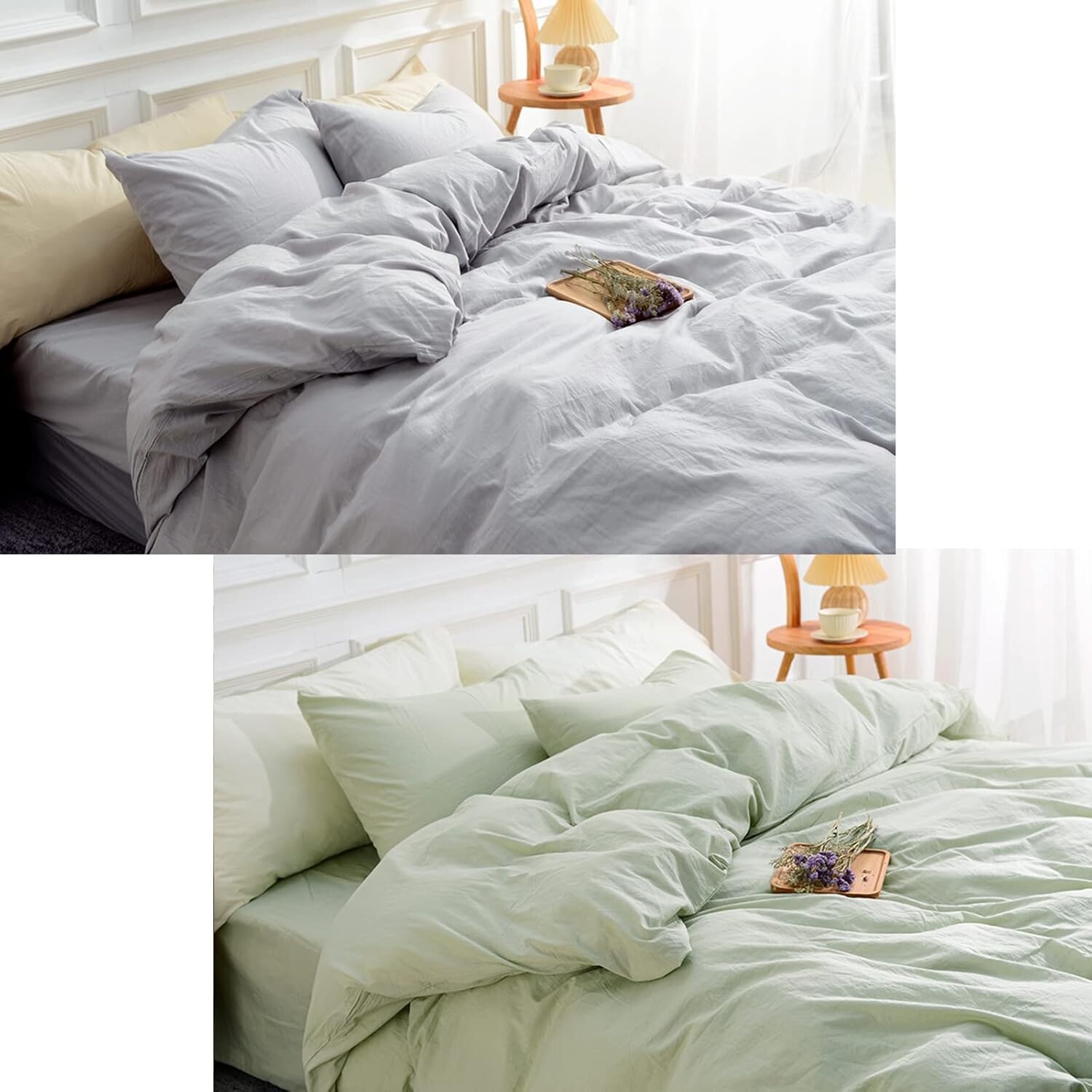 NEXHOME PRO Комплект пододеяльников из 100% стираного хлопка King Size, светло-серый и зеленый
NEXHOME PRO Комплект пододеяльников из 100% стираного хлопка King Size, светло-серый и зеленый