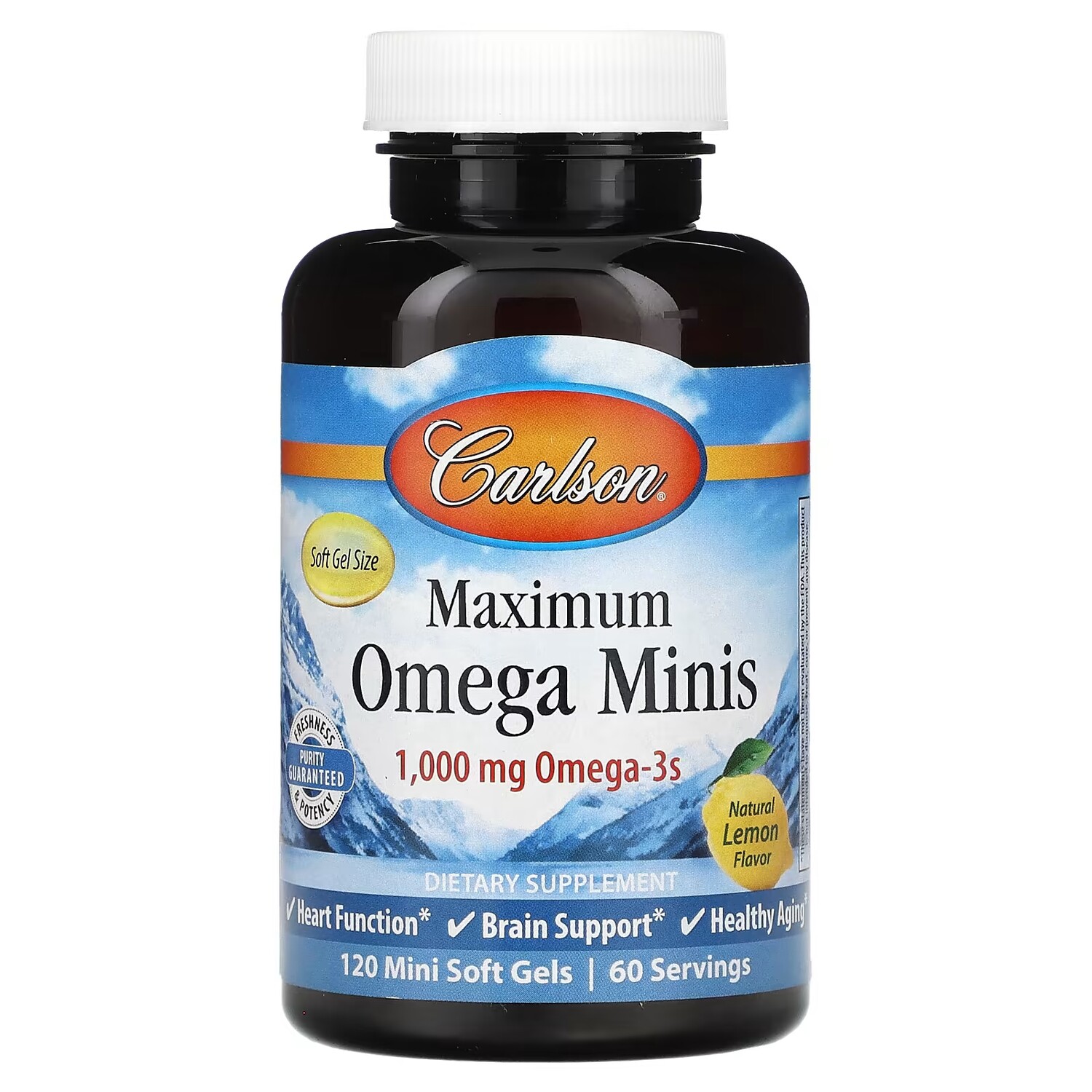 Омега-3 Carlson Maximum Omega Minis с лимонным вкусом 1000 мг, 120 мини-желатиновых капсул (500 мг на мягкую желатиновую капсулу)
Омега-3 Carlson Maximum Omega Minis с лимонным вкусом 1000 мг, 120 мини-желатиновых капсул (500 мг на мягкую желатиновую капсулу)