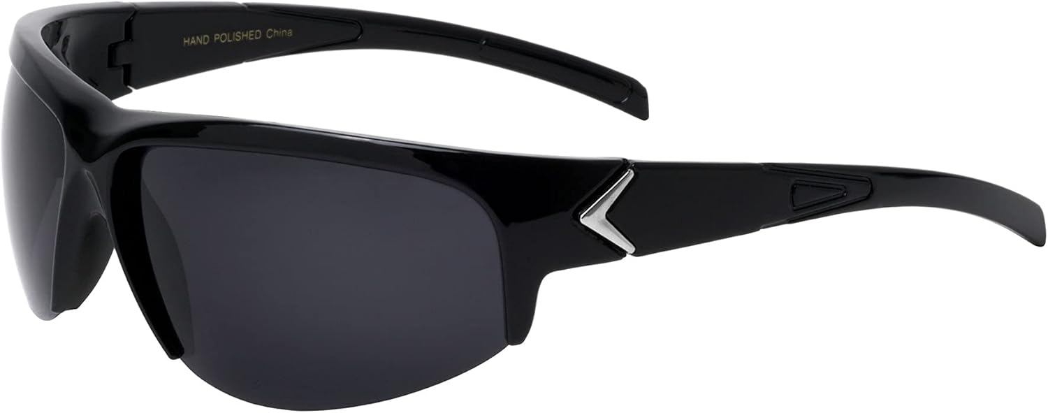 Поляризованные спортивные солнцезащитные очки без оправы с V-образным шарниром для мужчин и женщин, защита от УФ-излучения UV400, пластиковая оправа Sunglasses Luxe, Black Glossy
Поляризованные спортивные солнцезащитные очки без оправы с V-образным шарниром для мужчин и женщин, защита от УФ-излучения UV400, пластиковая оправа Sunglasses Luxe, Black Glossy