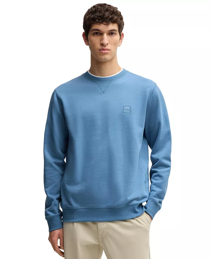 Мужской хлопковый свитшот с велюровым напылением, классический крой Hugo Boss, красный
Мужской хлопковый свитшот с велюровым напылением, классический крой Hugo Boss, красный