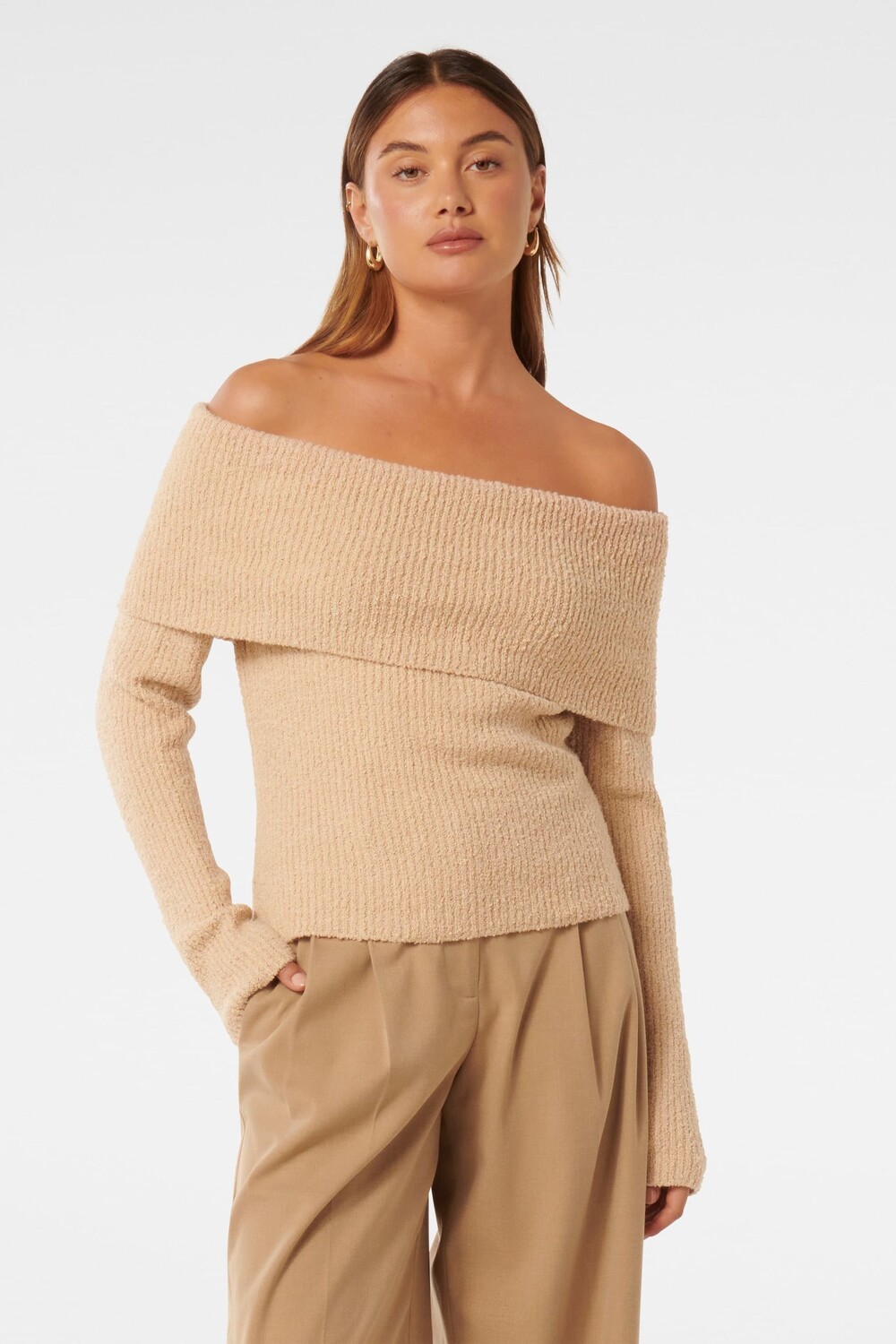 Мэрайя букле свитер бардо Forever New, бежевый
Мэрайя букле свитер бардо Forever New, бежевый