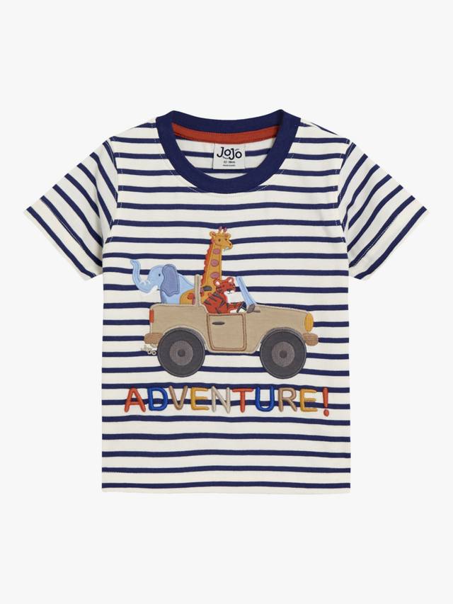 Детская футболка с полосками и сафари-животными JoJo Maman Bébé, Ecru/Navy
Детская футболка с полосками и сафари-животными JoJo Maman Bébé, Ecru/Navy