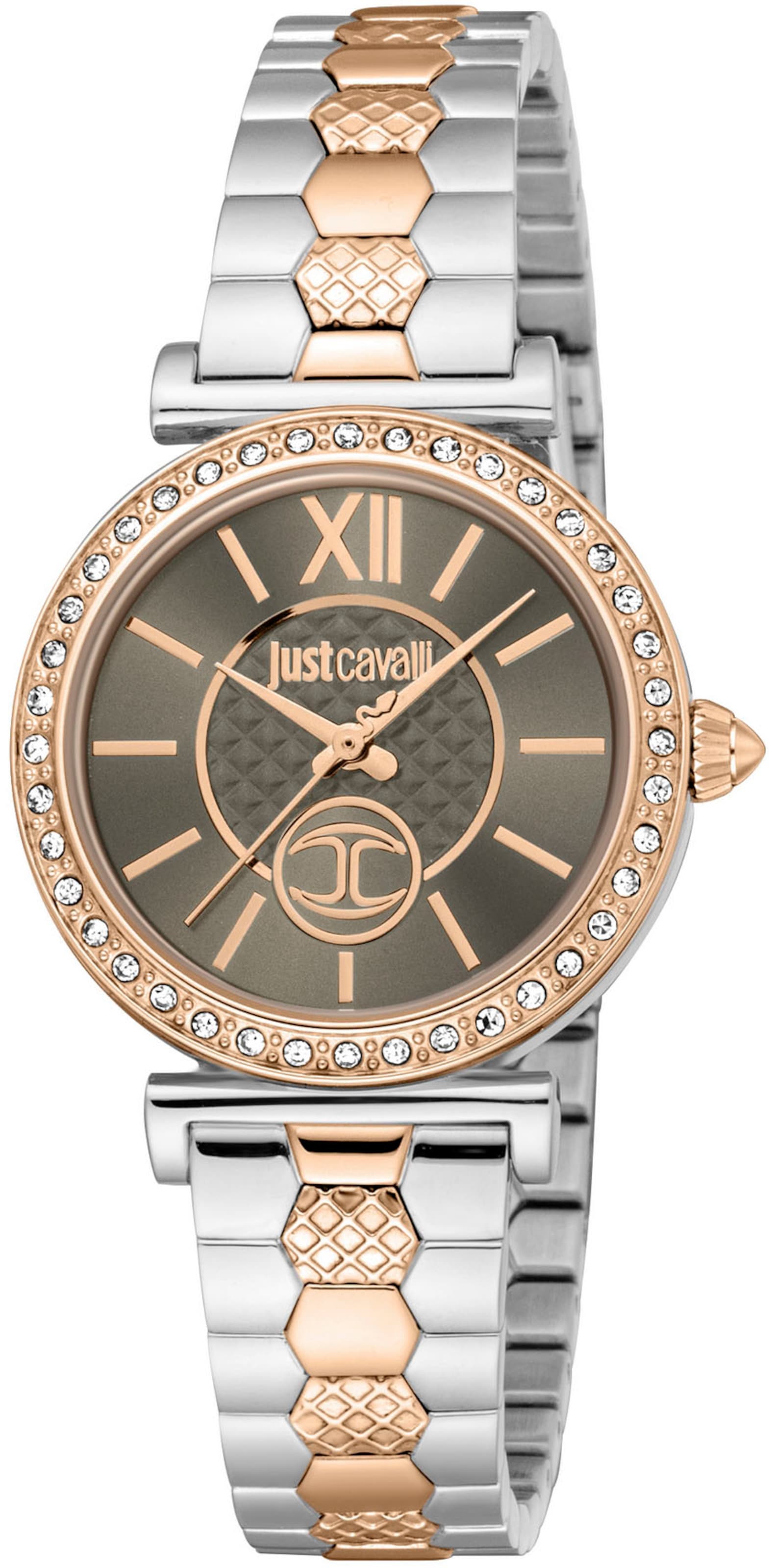 Just Cavalli Time Золотые аналоговые часы в сером цвете
Just Cavalli Time Золотые аналоговые часы в сером цвете