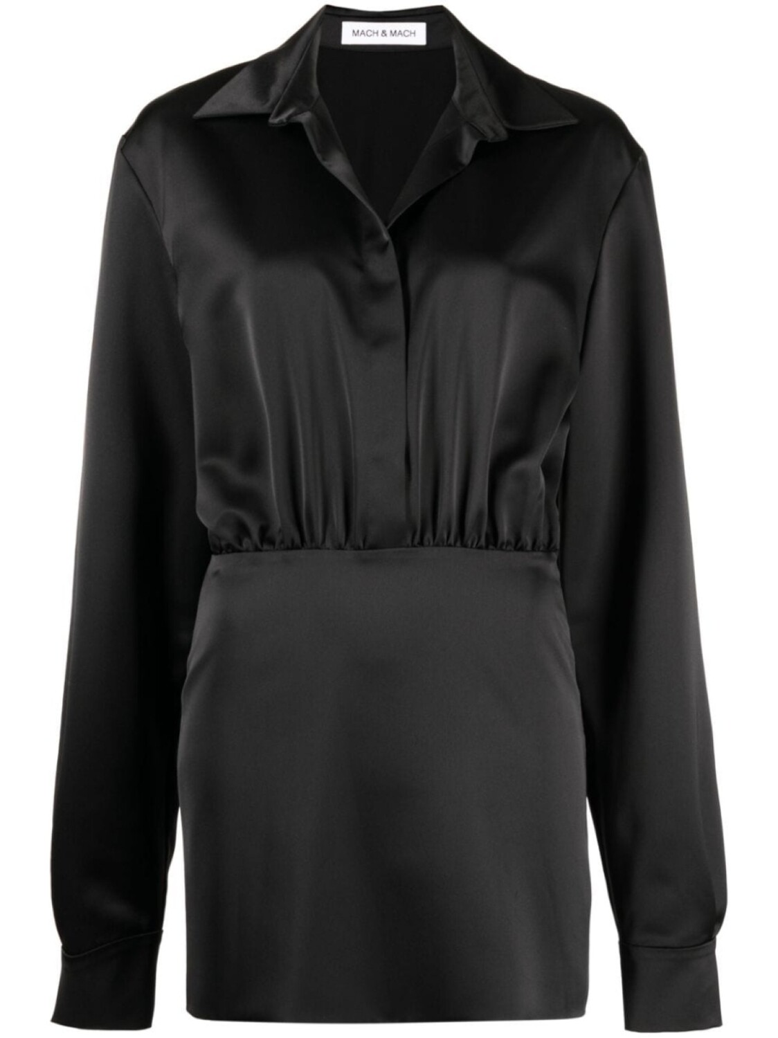 Атласное платье мини Karma Flower MACH & MACH, черный 
Атласное платье мини Karma Flower MACH & MACH, черный