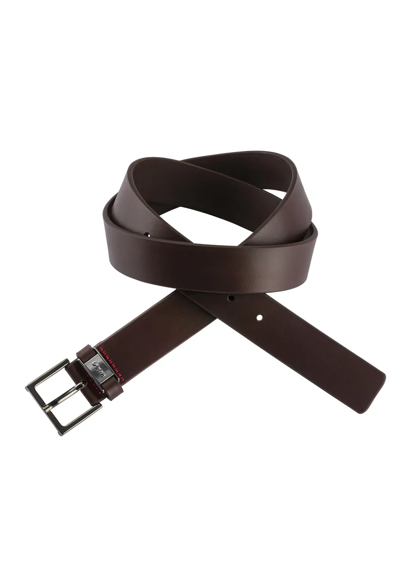 Кожаный ремень HUGO "Giove-Mplate_Sz35" с контрастной строчкой, цвет Dark Brown 202
Кожаный ремень HUGO "Giove-Mplate_Sz35" с контрастной строчкой, цвет Dark Brown 202