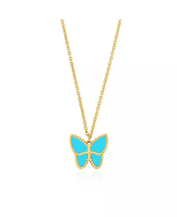 Ожерелье с бирюзовой бабочкой, 14-каратное золото, 18 дюймов The Lovery, turquoise
Ожерелье с бирюзовой бабочкой, 14-каратное золото, 18 дюймов The Lovery, turquoise