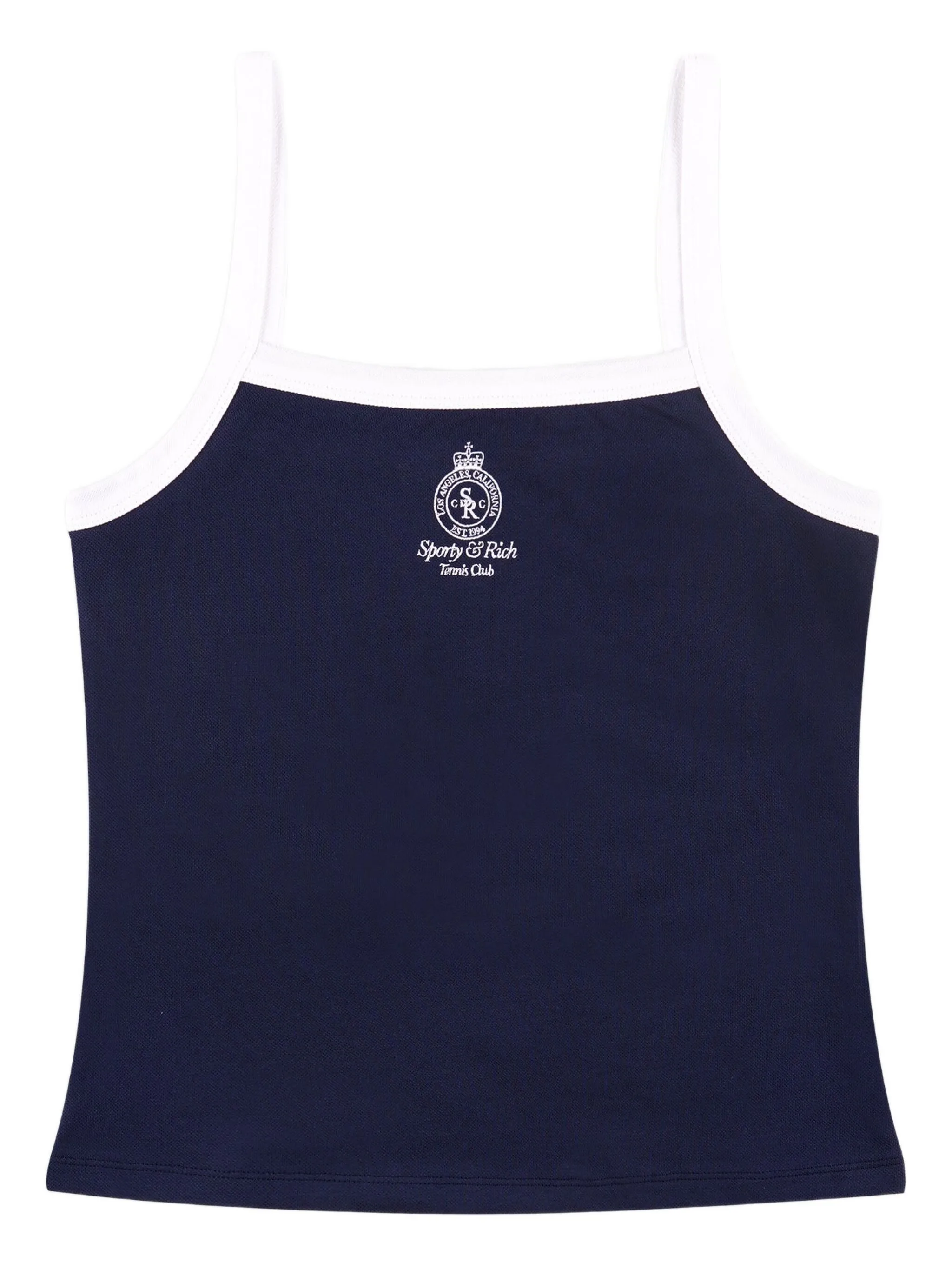 Топ в рубчик с контрастной отделкой Sporty & Rich, синий
Топ в рубчик с контрастной отделкой Sporty & Rich, синий