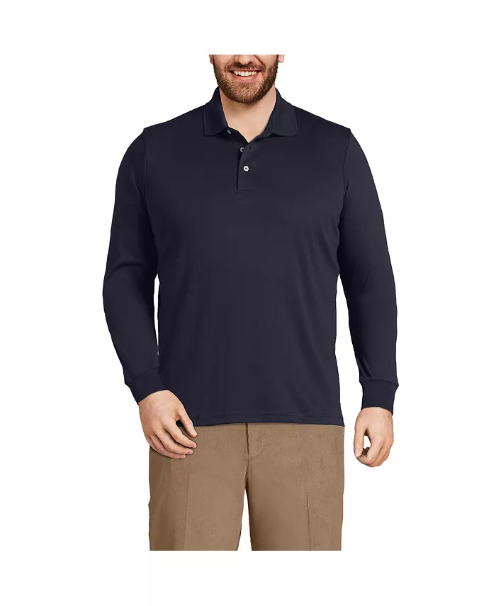 Мужская хлопковая поло с длинным рукавом из Supima Lands' End, синий
Мужская хлопковая поло с длинным рукавом из Supima Lands' End, синий