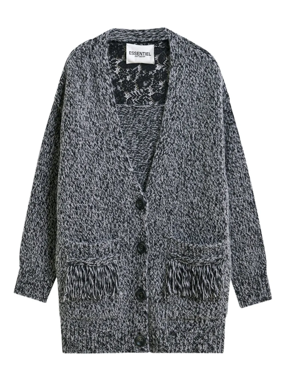 Кардиган с кружевными вставками Essentiel Antwerp, черный
Кардиган с кружевными вставками Essentiel Antwerp, черный