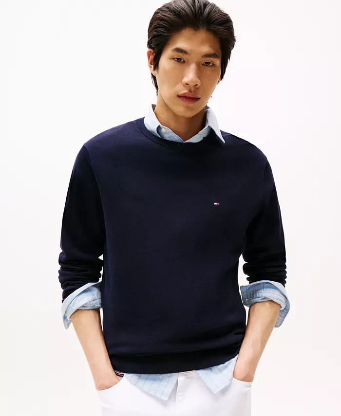 Мужской базовый свитер с круглым вырезом Tommy Hilfiger, синий
Мужской базовый свитер с круглым вырезом Tommy Hilfiger, синий