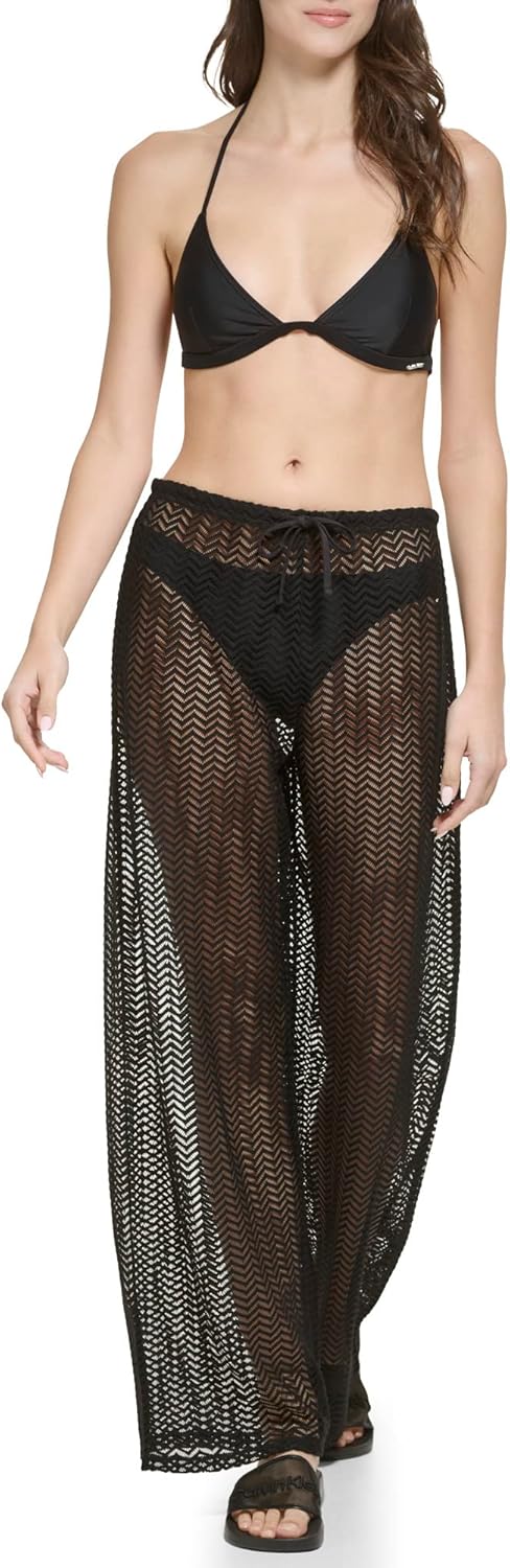 Женские сетчатые плавки-плащи Calvin Klein с широкими штанинами и завязками, Black
Женские сетчатые плавки-плащи Calvin Klein с широкими штанинами и завязками, Black