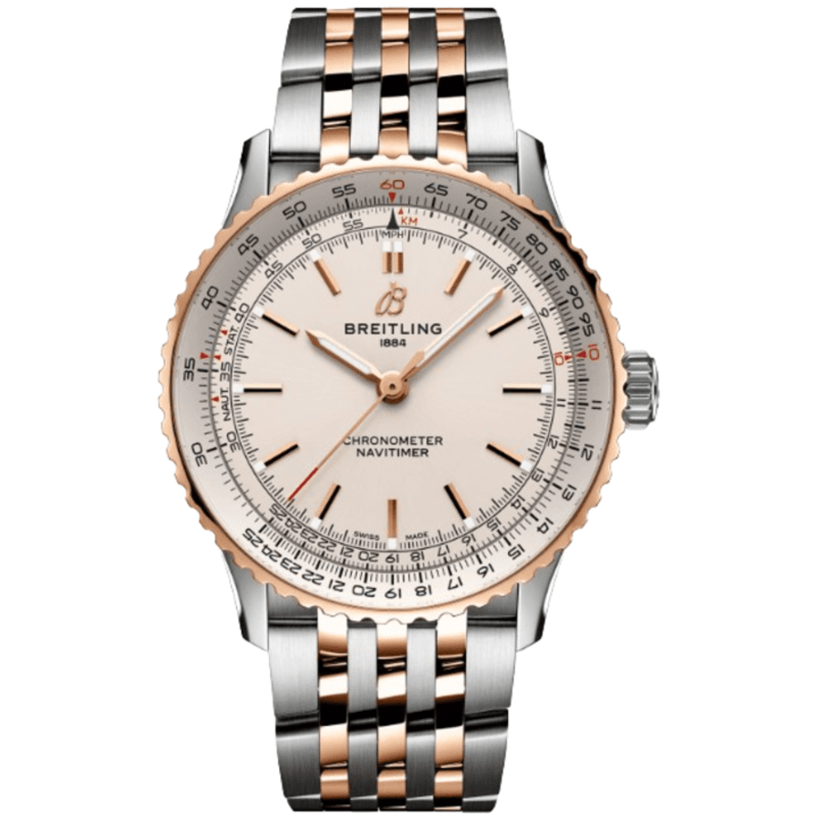Мужские часы Breitling Navitimer Automatic 41 из 18-каратного розового золота и стали с кремовым циферблатом U17329F41G1U1
Мужские часы Breitling Navitimer Automatic 41 из 18-каратного розового золота и стали с кремовым циферблатом U17329F41G1U1