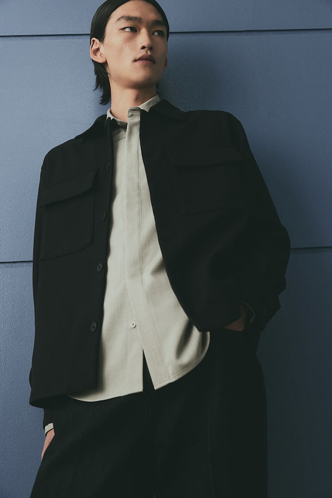 Верхняя рубашка обычного кроя H&M, черный
Верхняя рубашка обычного кроя H&M, черный