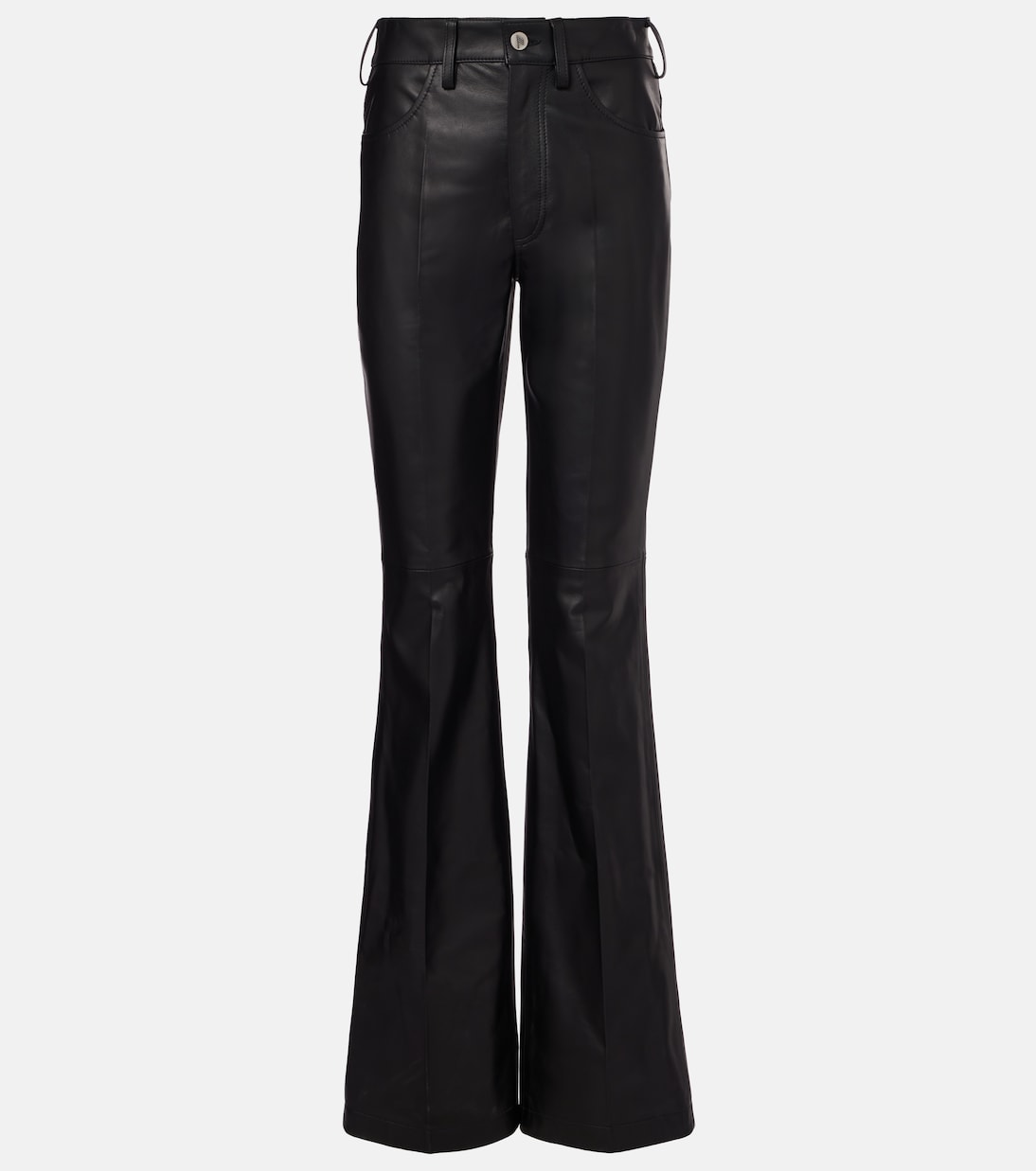 Расклешенные кожаные брюки с высокой талией The Attico, черный
Расклешенные кожаные брюки с высокой талией The Attico, черный