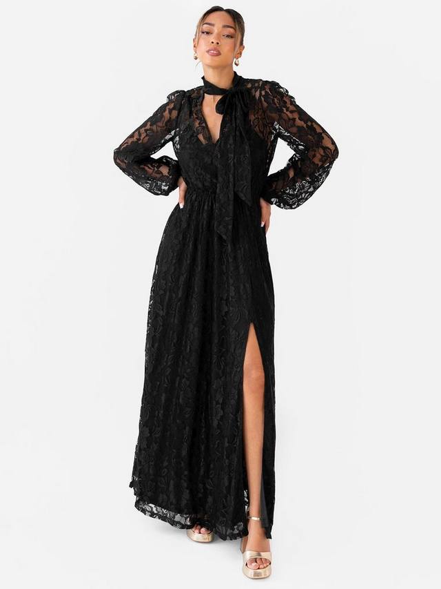 Блузон-платье макси с кружевным воротником и завязками Maya Deluxe, Black
Блузон-платье макси с кружевным воротником и завязками Maya Deluxe, Black