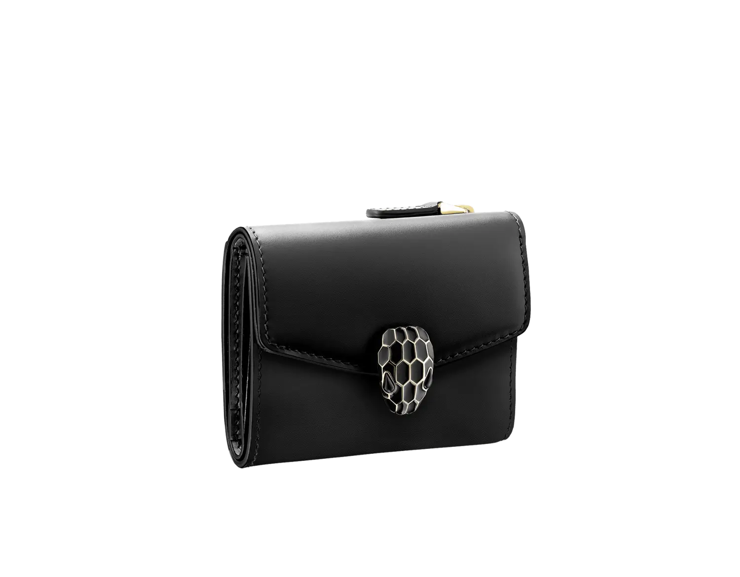 Кошелек Serpenti forever тройного сложения Bvlgari, черный 
Кошелек Serpenti forever тройного сложения Bvlgari, черный