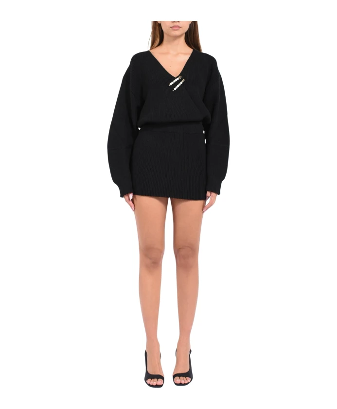 Мини-Вязаное платье с декоративными булавками A Paper Kid, черный
Мини-Вязаное платье с декоративными булавками A Paper Kid, черный