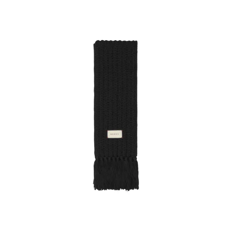 GUCCI Шерстяной вязаный шарф унисекс черный, Black
GUCCI Шерстяной вязаный шарф унисекс черный, Black