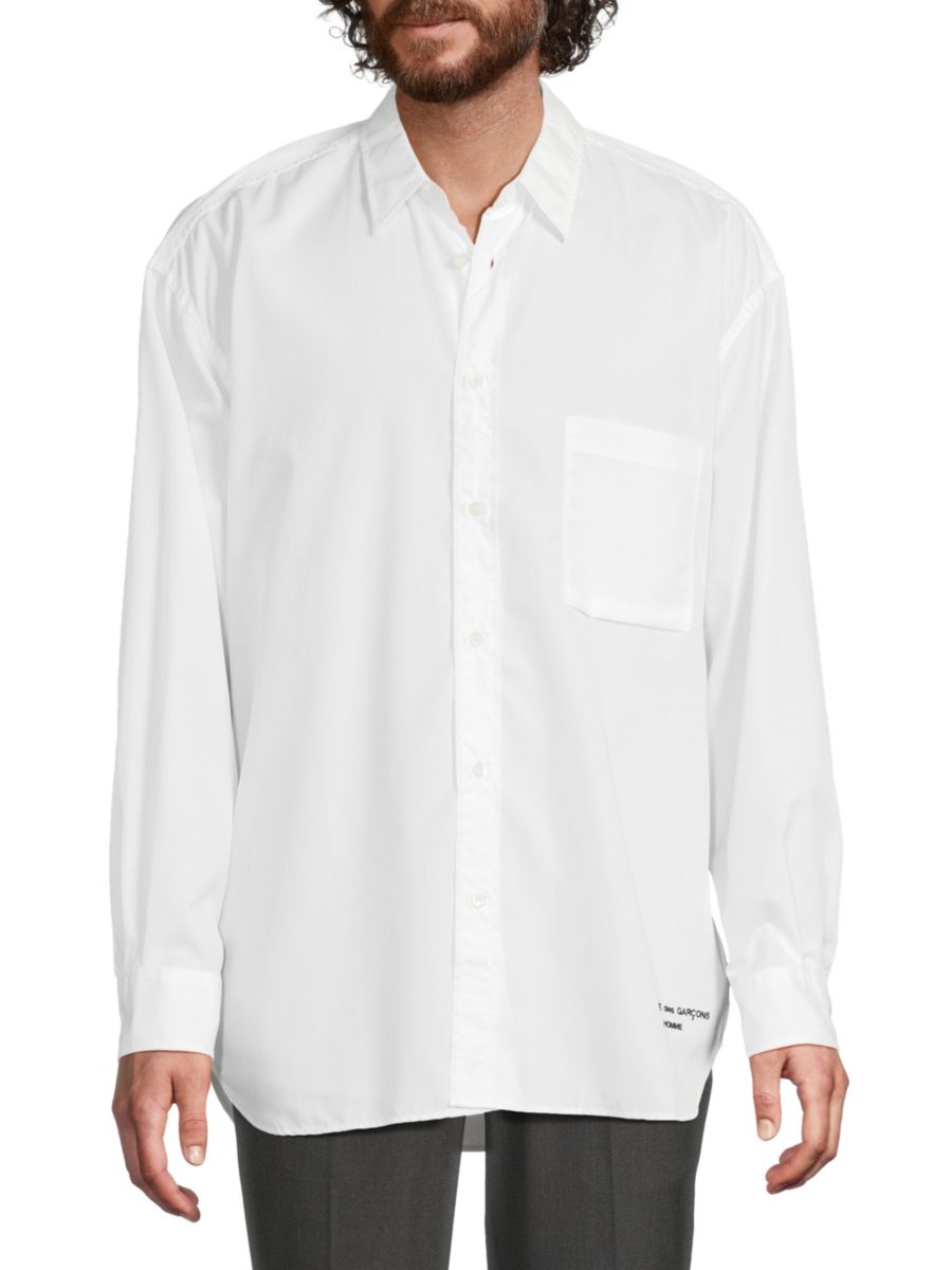 Рубашка из хлопка классического кроя CDG Homme, белый
Рубашка из хлопка классического кроя CDG Homme, белый