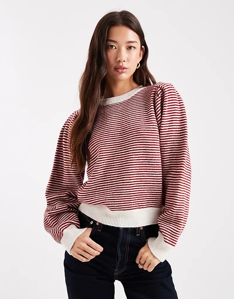 Джемпер в тонкую полоску с рукавами-фонариками ASOS DESIGN красного и кремового цветов
Джемпер в тонкую полоску с рукавами-фонариками ASOS DESIGN красного и кремового цветов