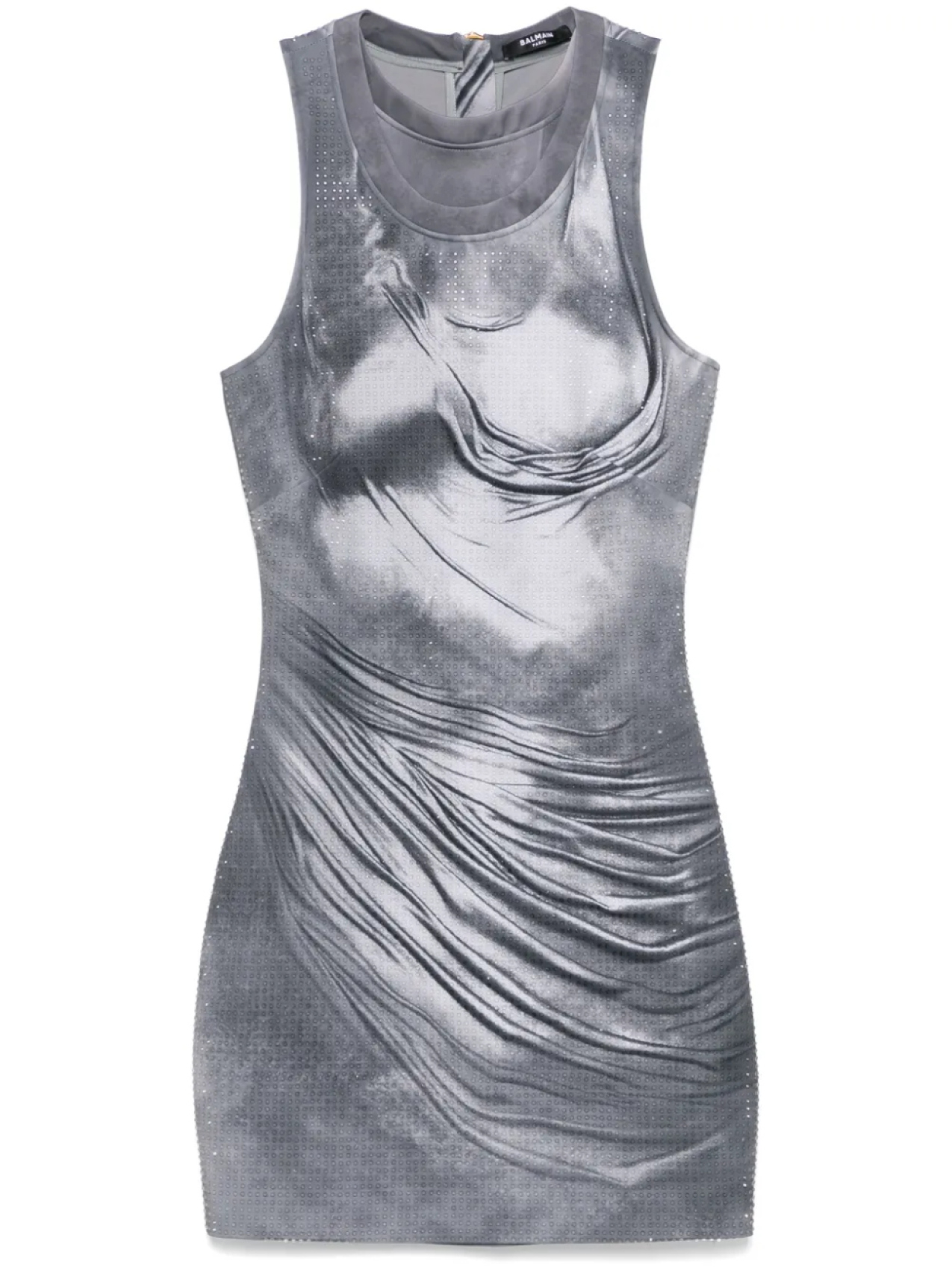 Balmain платье мини с эффектом тромплей, серый
Balmain платье мини с эффектом тромплей, серый