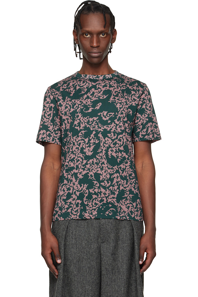 Dries Van Noten Зелено-Розовая футболка с цветочным принтом
Dries Van Noten Зелено-Розовая футболка с цветочным принтом
