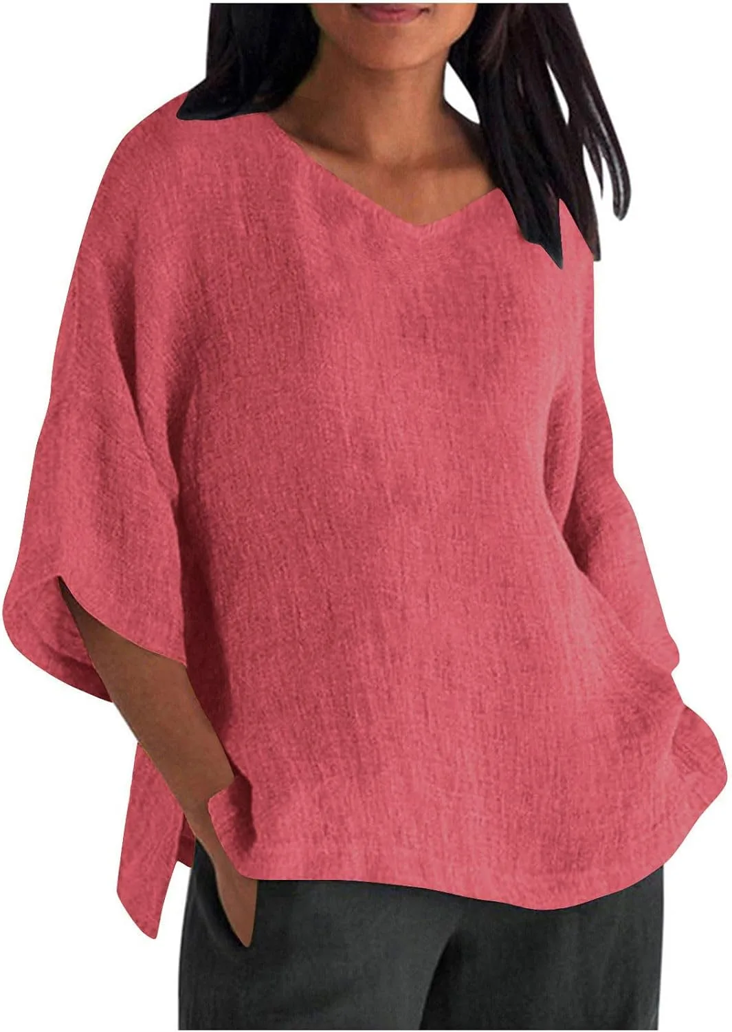 Женская блузка с круглым вырезом и рукавом 3/4, свободного кроя, однотонная AKTCVVJ
Женская блузка с круглым вырезом и рукавом 3/4, свободного кроя, однотонная AKTCVVJ